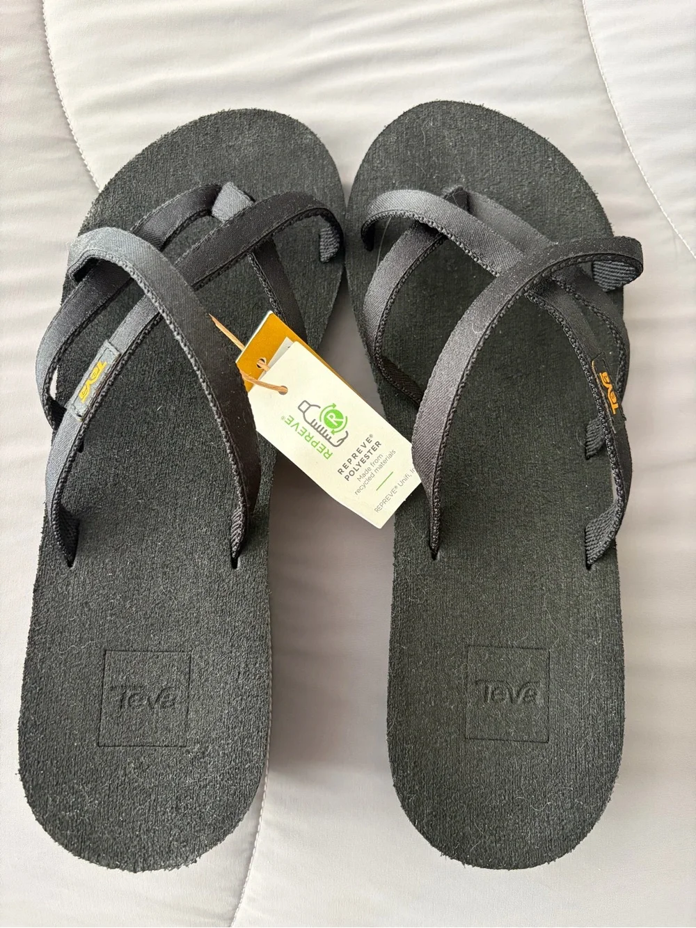 Teva Mush Women’s Madalyn Black Flip Flops 9